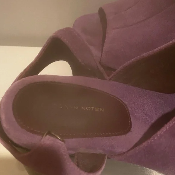 Dries Van Noten Purple Suede Platform Heels